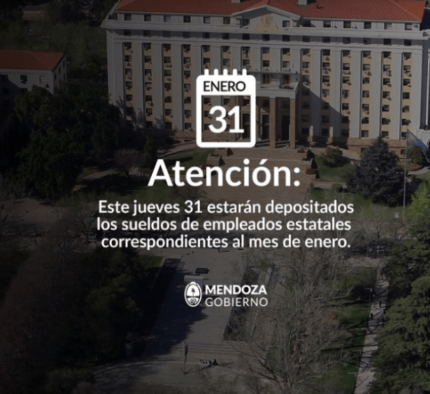 Estatales mendocinos cobran el Jueves