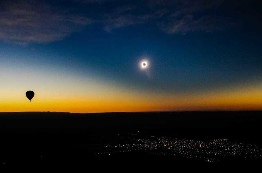 El eclipse visto desde un globo