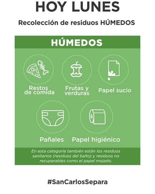 San Carlos comienza hoy la recolección de residuos húmedos.