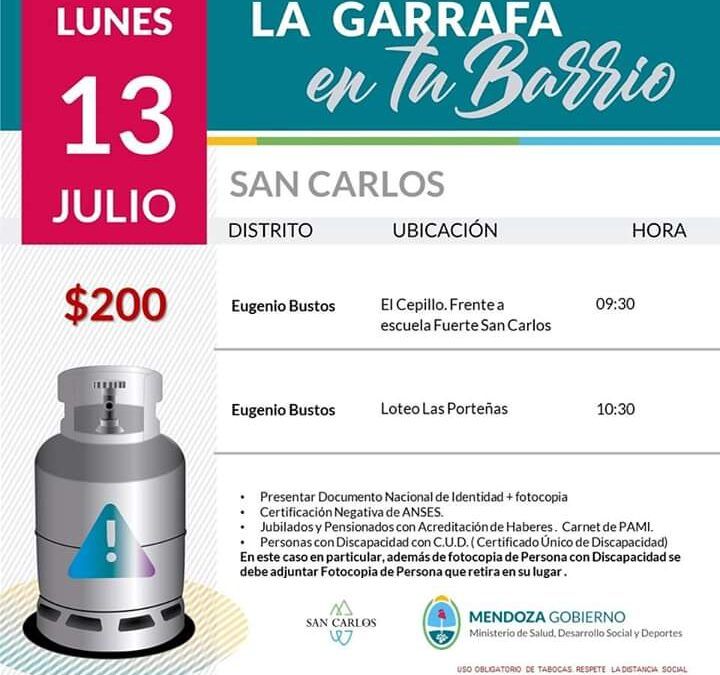 Hoy «Garrafa en tu barrio» estará en Eugenio Bustos.
