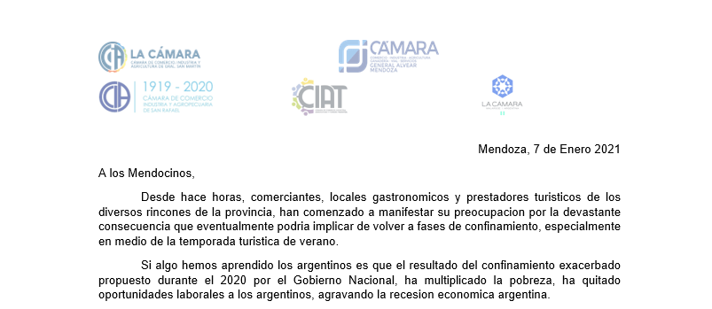 #MendozaNoAcata. Fuerte respaldo empresarial al Gobierno Provincial.