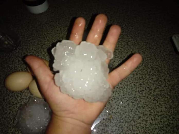 Fuerte tormenta de piedra en el Sur mendocino
