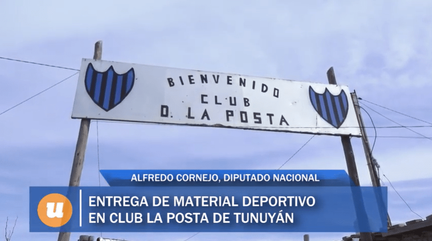 Alfredo Cornejo y Mariana Juri entregaron material deportivo en Club La Posta