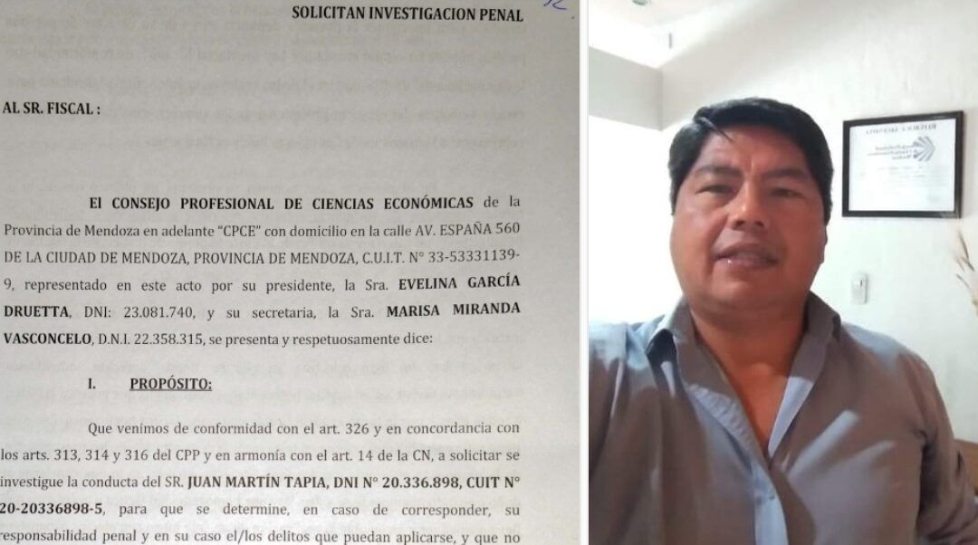 Denuncia penal para un pseudo contador del Valle de Uco