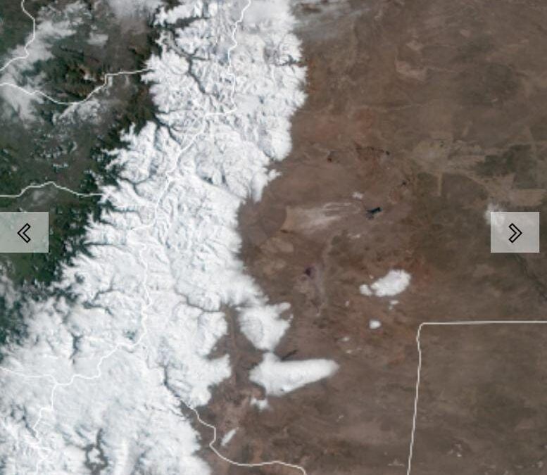 Vista desde el satélite, así está la montaña mendocina.