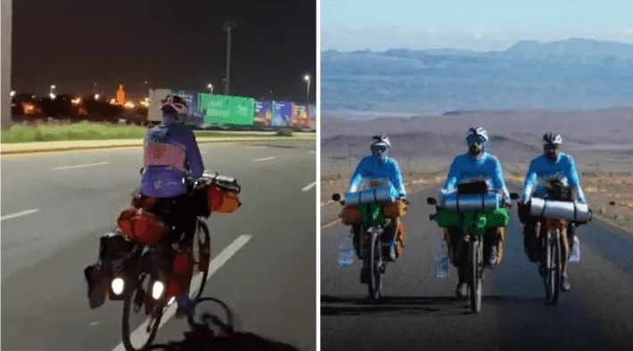 Cosas de argentinos, llegaron a Qatar tras pedalear más de 170 días
