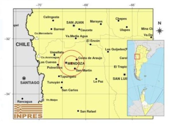 Fuerte temblor en la noche mendocina