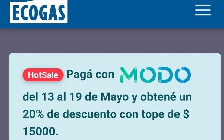Ecogas insólito, por un lado tarifazo y por el otro, ofertas en Hot Sale