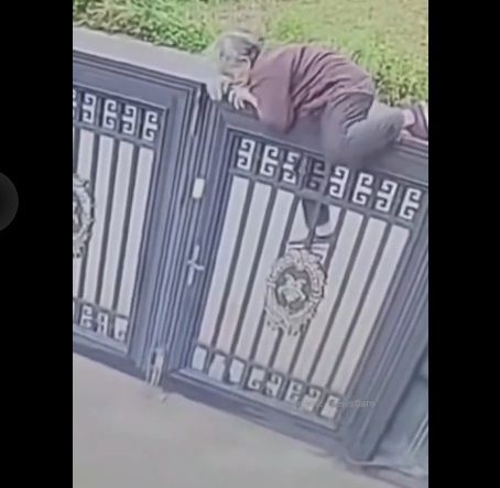 VIDEO Viejos son los trapos, abuela de 92 años se escapó trepando una reja