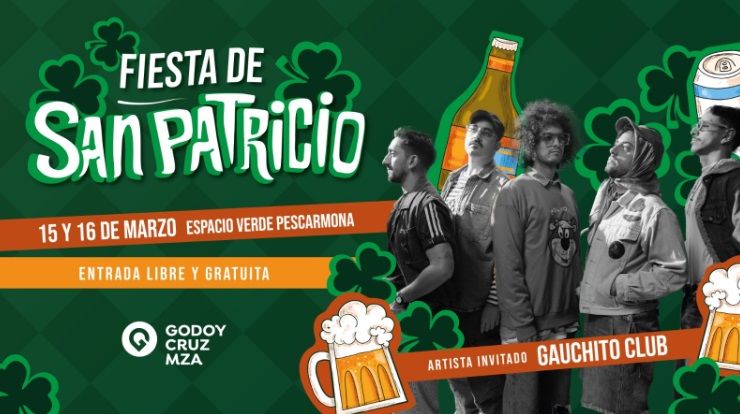 Fiesta de San Patricio en Godoy Cruz, esta es la grilla de artistas