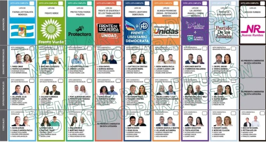 Elecciones 2025, ésta es la boleta que se usará en San Carlos