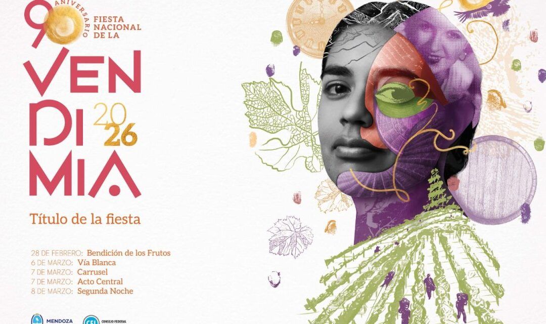 Artistas de Tunuyán crearon el afiche oficial de la Fiesta Nacional de la Vendimia 2026