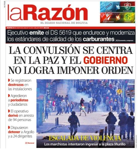 Situación muy delicada que genera confusión y caos en Bolivia