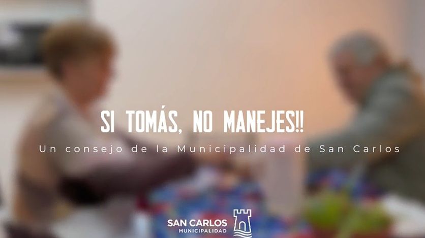 «Este Día del Amigo, el mejor regalo es volver a casa. Si tomás, no manejes», el mensaje de San Carlos